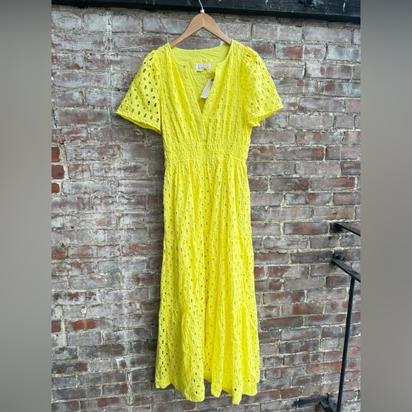 NWT Anthropologie Somerset Maxi Dress Eyelet Edition YELLOW - Picture 7 of 10